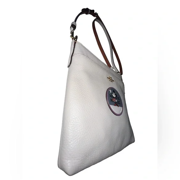 COACH Pebbled Leather Minnie Mouse Kitt Messenger Crossbody With Patches - Picture 5 of 16